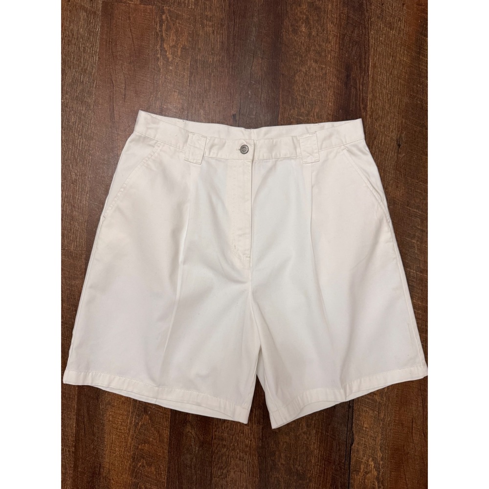 Vintage Bill Blass White High Rise Cotton Shorts Women's Size 16 Classic